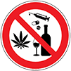panneau alcool et drogue interdit